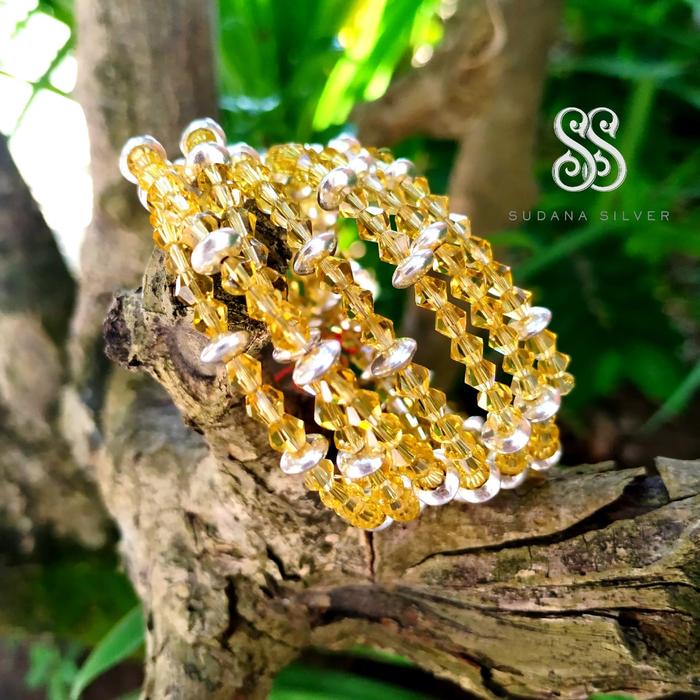 Gelang Lilit Batu Citrine Perak Silver 925 Bali