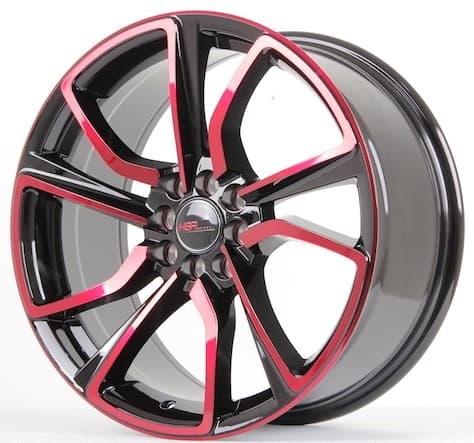 Velg Mobil Racing Ring 18 HSR MISATO Lubang Baut 4 ET40 Hitam Merah