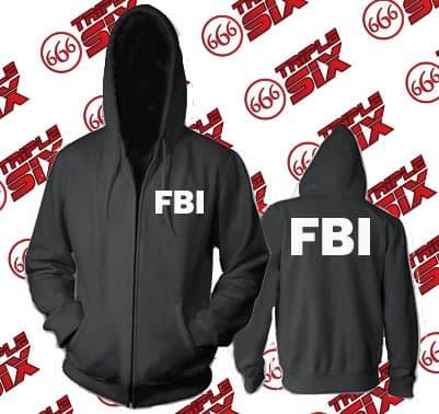 Jaket Hoodie Zipper FBI Keren