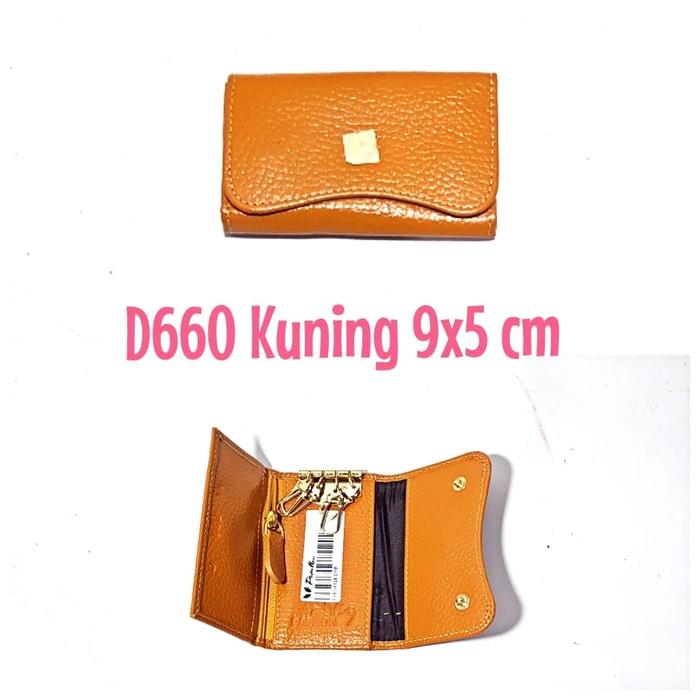 Dompet Kulit Papillon Original D660 Kuning STNK Gantungan Kunci