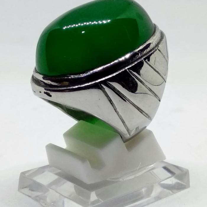 Cincin Baru Akik Ijo Garut Chalcedony Big Size
