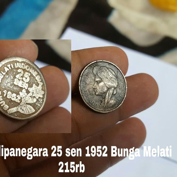 Koin Dipanegara 25Sen 1952 Bunga Melati