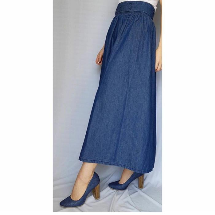 Skirt Uniqlo Soft Dark Denim