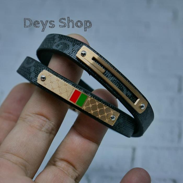 Gelang Fashion GUCCI Grade ori original model 2 lapis lilit melingkar