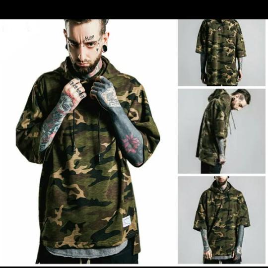 Hoodie pria Kaos Army tentara