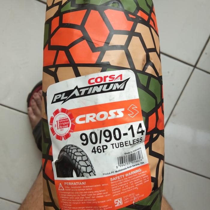 CORSA 90/90-14 CROSS S BAN MOTOR MATIC BELAKANG (SEMI TRAIL) TUBELES