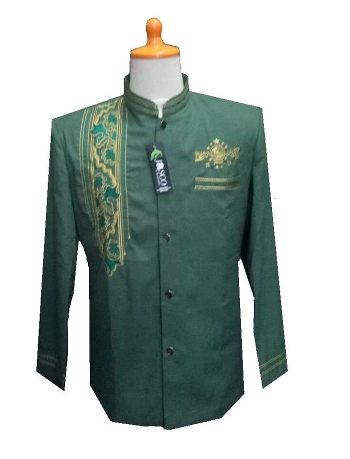 Jasko Tasik Motif Sorban Batik Logo NU Terbaru | Jas Koko Hijau NU