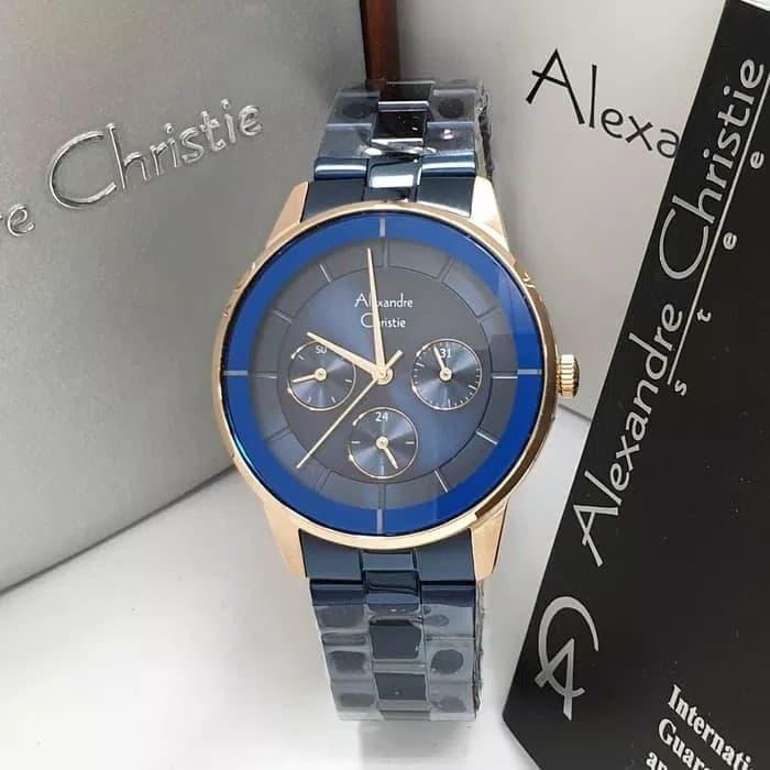 alexandre christie wanita AC 2714 rosegold blue original
