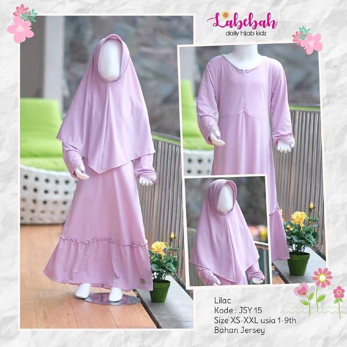 (1-8 tahun) JSY 15 Baju Muslim Anak Gamis Anak Labebah Jersey Lilac