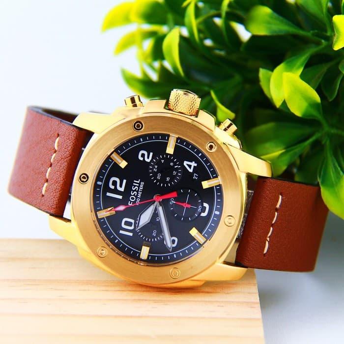 Jam Tangan Pria Merek Fossil Original Leather S.Steel Free Yes