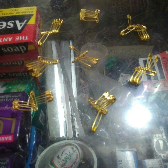 Peniti emas mini 1 ikat 6 pcs /jarum pentul/gunting lipat kecil/singer