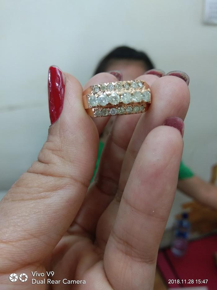 Berlian Medan (Cincin Baris 3 Tingkat Besar)
