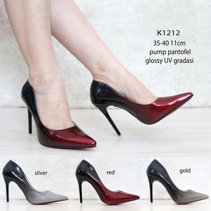 Pantofel Gradasi Heels Import - Sepatu Heels Kantor Kerja Pesta K1212