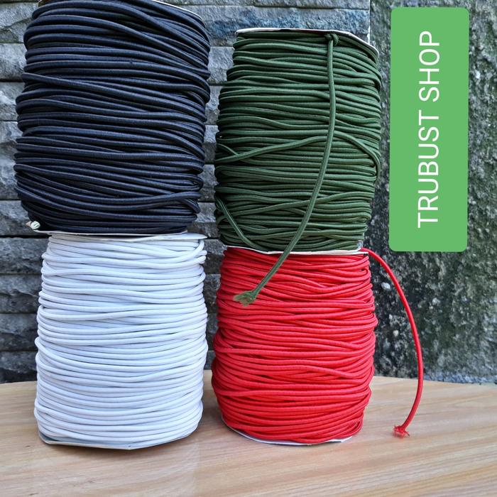 tali kur tali elastis karet string uk 3mm jual per 1rol isi 90meter