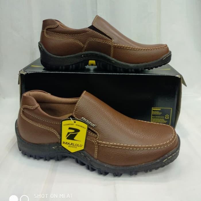sepatu kulit pakalolo N8815 tan sepatu pantofel pria original