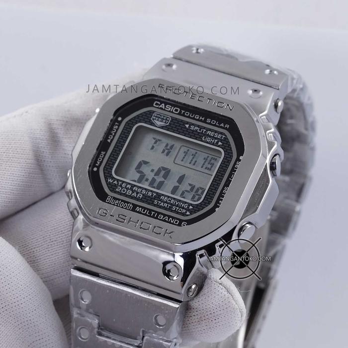 Jam Casio G Shock GMW-B5000D-1 Silver Rantai Gshock GMWB5000 Ori Bm