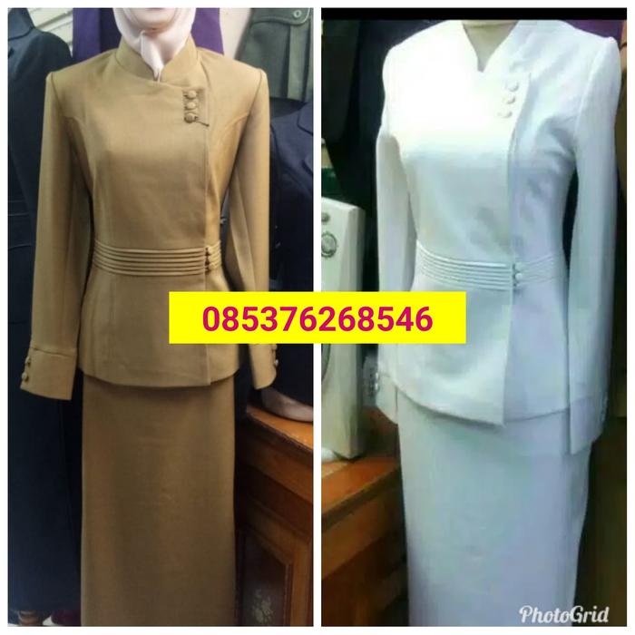baju blazer pemda dinas pdh coklat aceh lipit wanita merk chandra