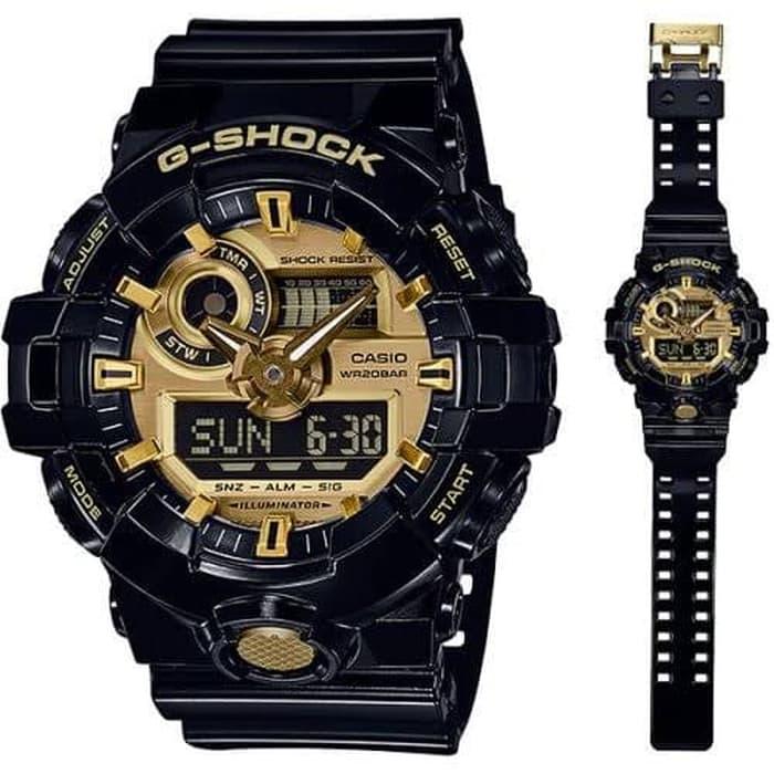 CASIO G-SHOCK GA-710GB-1A GSHOCK GA710GB-1A ORIGINAL BERGARANSI