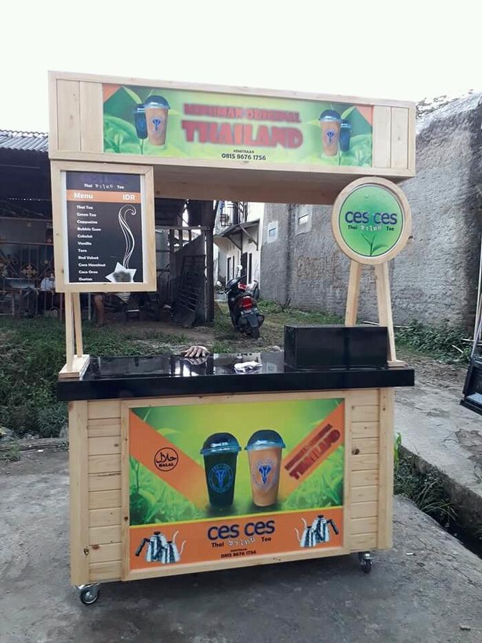 Both Gerobak Thai tea Jati belanda. top table Lapis HPL