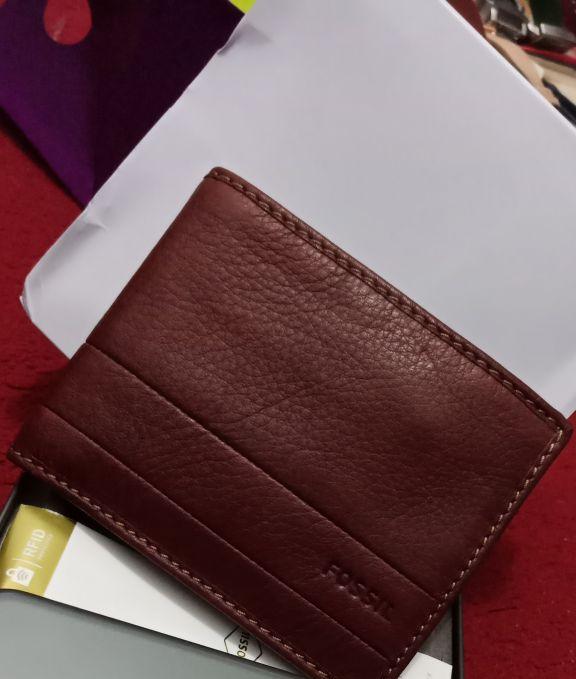 dompet fossil cowok luftkin brown no box