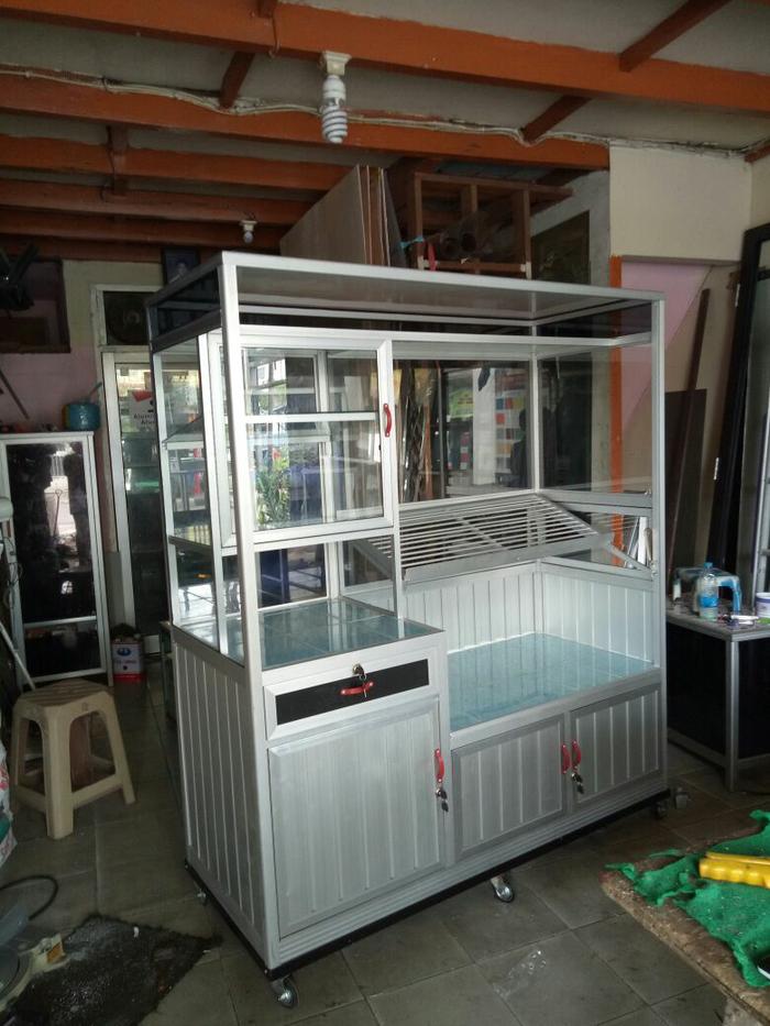 gerobak gorengan, etalase gorengan, showcase, booth stand, alumunium
