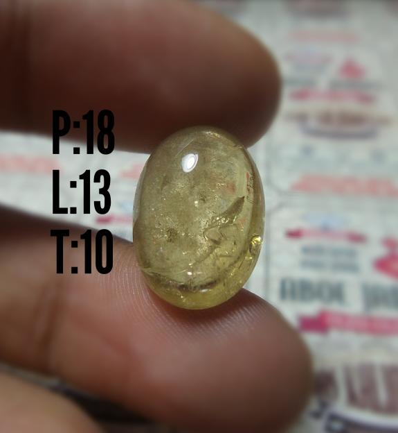 batu kecubung kalimantan warna kuning emas