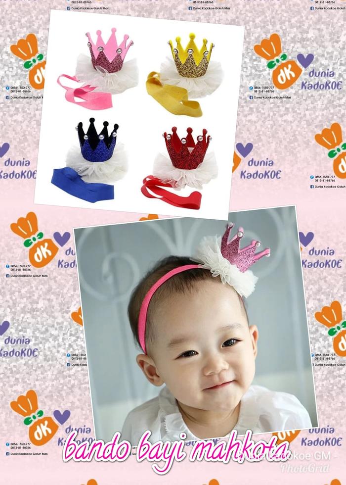 Bando lucu bayi mahkota, bunga,