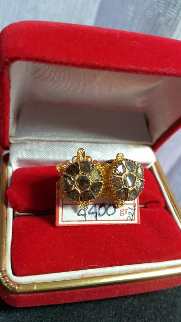 ANTING EMAS PERMATA BERLIAN INTAN NATURAL GIWANG PERHIASAN KADAR 22K