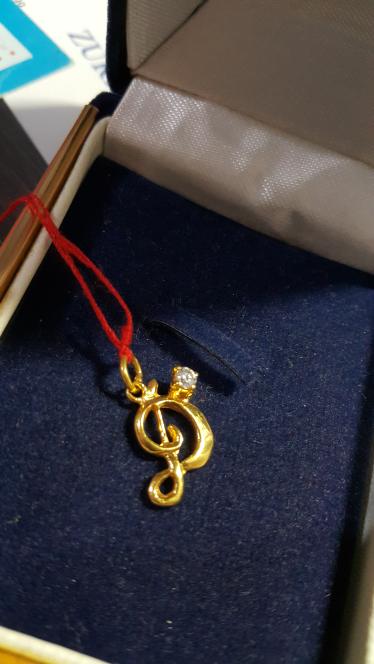LIONTIN KALUNG EMAS HURUF "D" INISIAL NAMA PERHIASAN GOLD ASLI