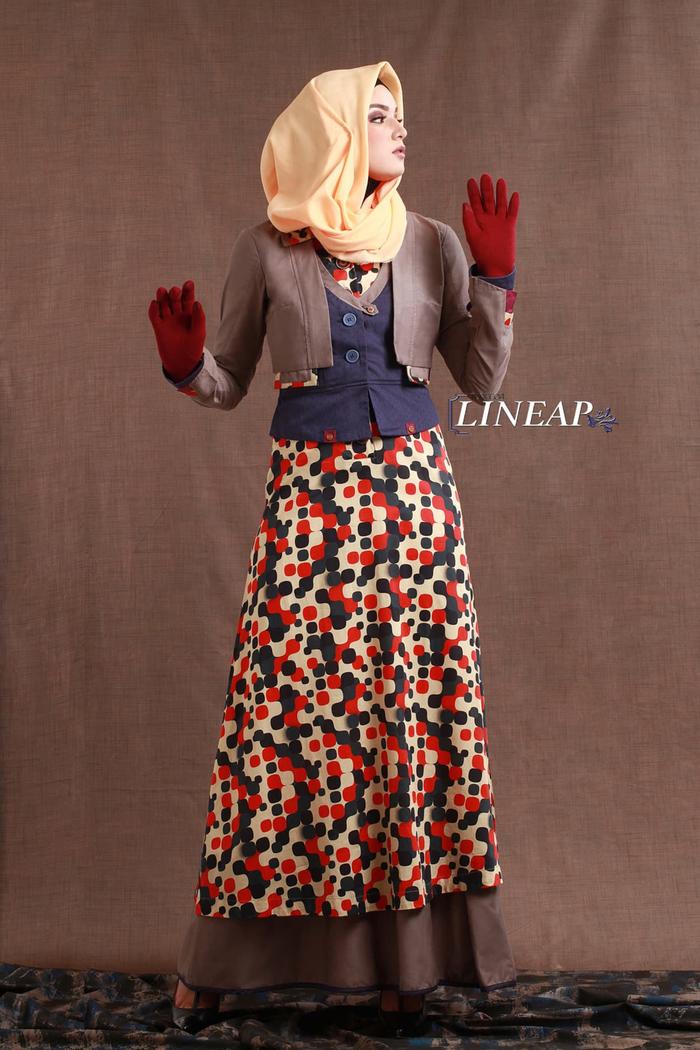 MAXI DRESS / GAMIS PESTA - TUNEECA LINEAR T-0717010 - GAMIS BRANDED