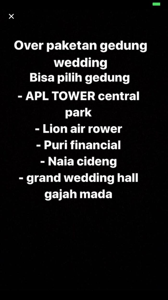 OVER PAKETAN GEDUNG PERNIKAHAN / WEDDING