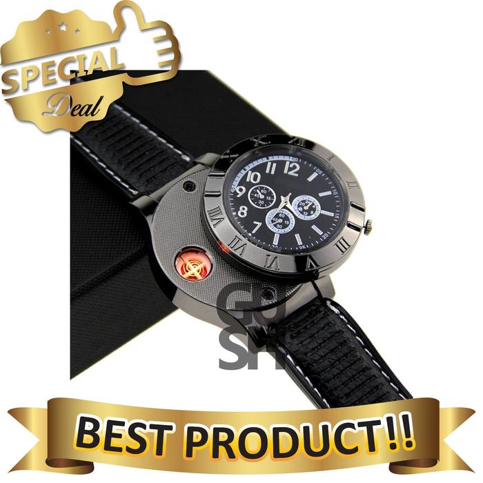 Jam Tangan dengan Pemantik Api USB Powered