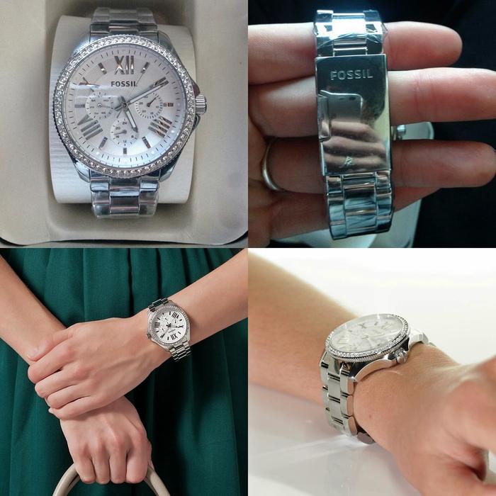 Jam Tangan Wanita FOSSIL Cecile AM4481 Diamond SILVER Steel ORIGINAL