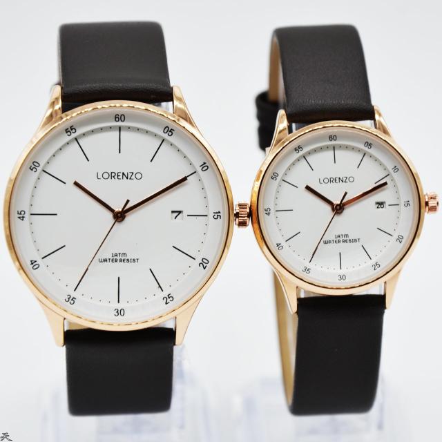 Jam Tangan Couple Lorenzo Kulit 1840 RGB