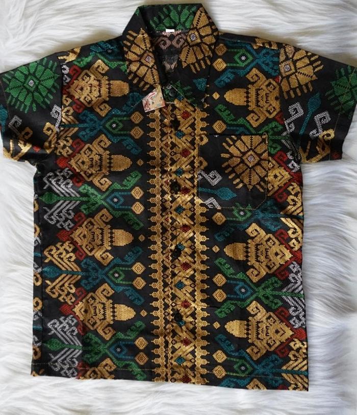 kemeja hem batik bahan katun warna hitam BAL22