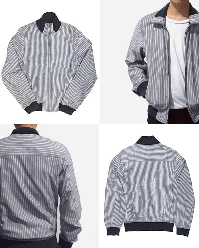ZARA Men Baseball Blue Stripe Jacket Varsity Track Coach Topman HM GAP