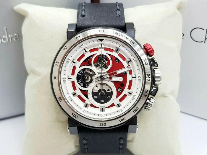 Alexandre Christie AC 6429 Silver Black Red Garansi Resmi 1Tahun