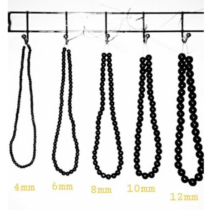 Manik Blustin Bulat Hitam 4mm