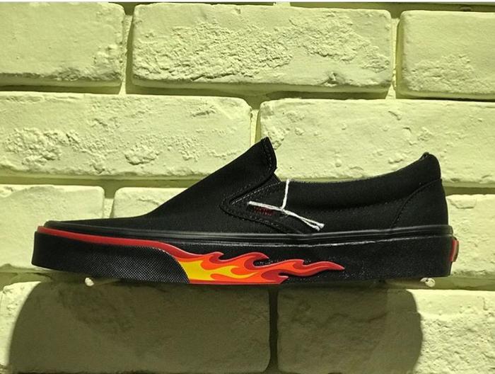 Vans slip on flame of the wall