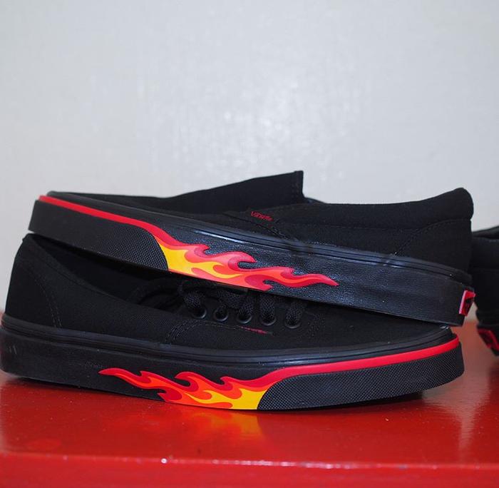vans authentic flame wall