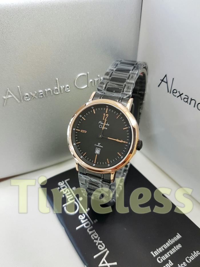 jam tangan wanita alexandre christie ac 8499 LD Black Rosegold