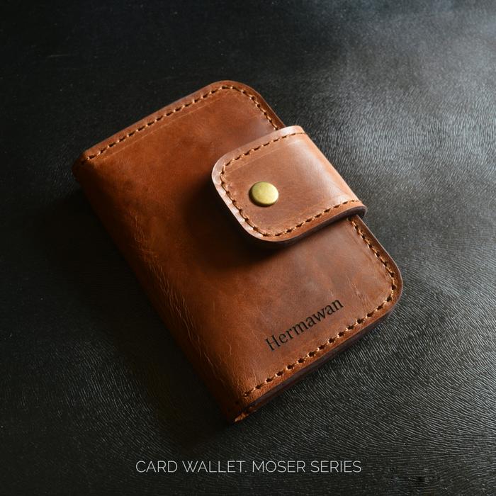 Moser Dompet kartu kulit sapi asli