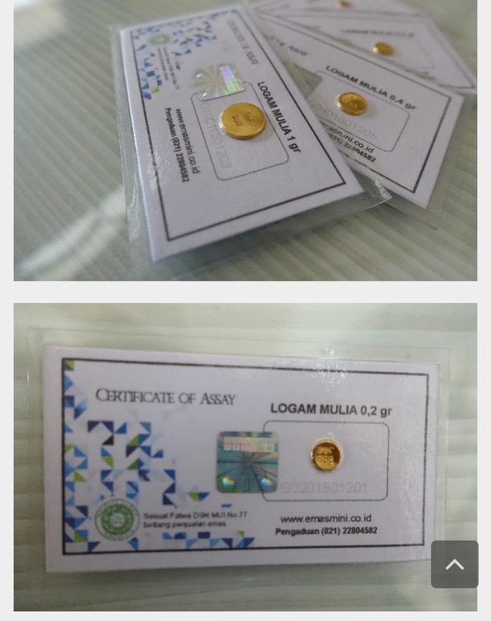 Emas 24 karat bentuk mini
