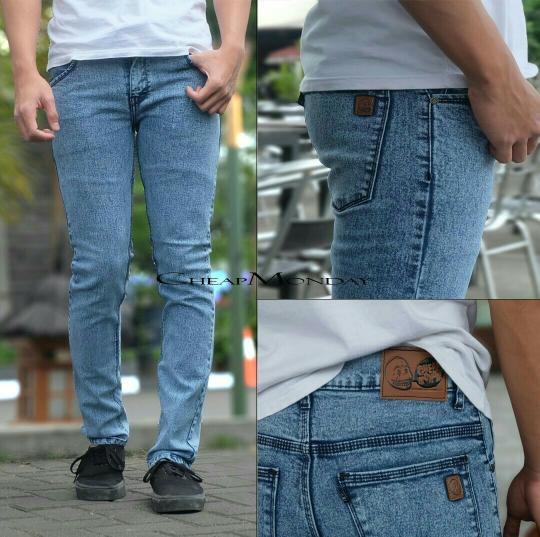 Celana Panjang Celana Jeans Celana pria levis lois denim hitam navy GO