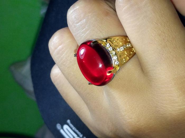 batu akik merah siem (sintetis)