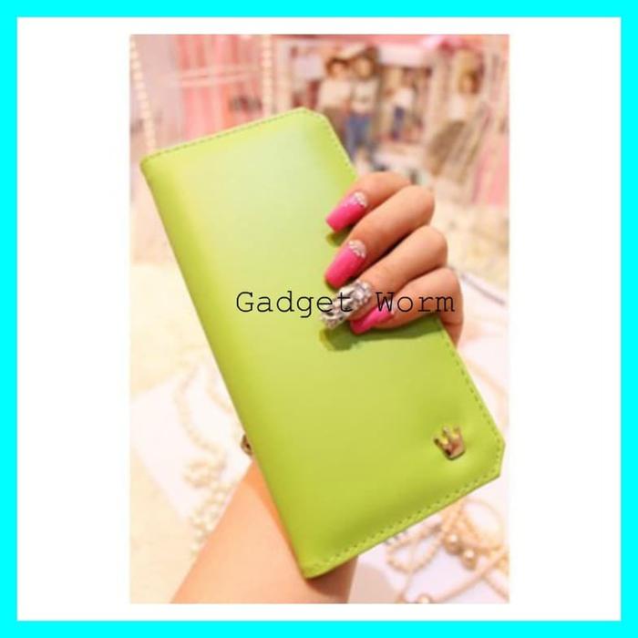 [Crown] Dompet Panjang Korea Slim Candy Colored - Hijau