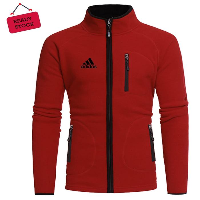 Jaket Hoodie Sport Merah Adidas