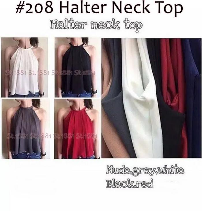 18 HALTER NECK TOP tanktop -BIG SIZE JUMBO fit L