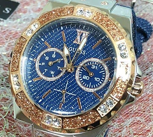 Guess Analog Jam Tangan Wanita Strap Denim Biru W0775L10 Original