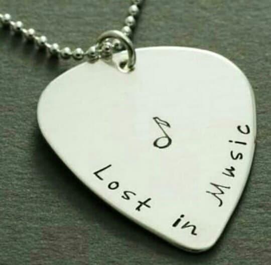 kalung tali pick gitar etsa + gelang custom cutting silver